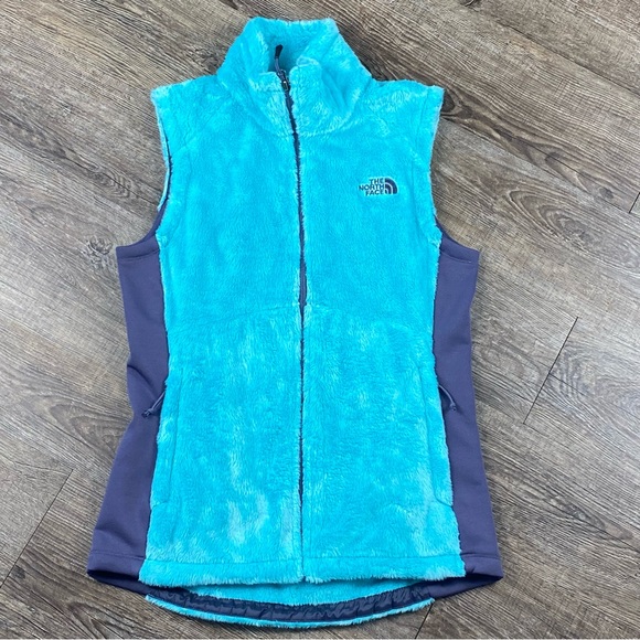 The North Face Jackets & Blazers - The North Face Vest Women Teal Purple Mock Neck Faux Fur Full Zip Logo Pockets